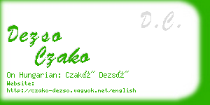 dezso czako business card